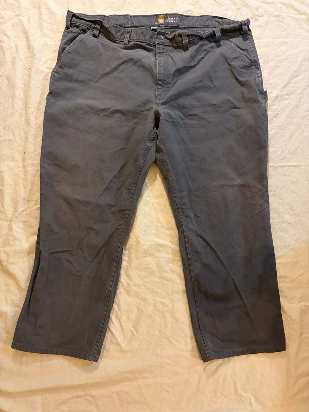 Carhartt Relaxed Fit Gray Carpenter Work Pants Size 50x30